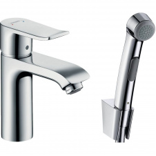Смеситель для раковины Hansgrohe Mertis с гигиеническим душем и донным клапаном Push-Open, хром (31285000)