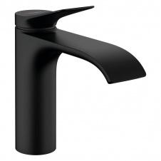 Смеситель для умывальника Hansgrohe Vivenis 110 с донным клапаном pop-up, черный матовый (75020670)