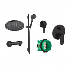Набор скрытого монтажа для душа Hansgrohe EcoSmart 200 Vernis Blend 6 в 1, Matt Black (20230002)