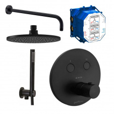 Душевой набор Paffoni Compact-T Tondo, черный (Kit Compact-T Tondo Nero)