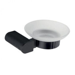 Мыльница Nofer CAPRI BLACK 40 x 135 x 88 mm, черный/белый (16225.N) Чернівці