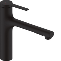 Смеситель для кухни Hansgrohe Zesis M33 160 2jet с вытяжным изливом, Matt Black (74801670) Славута