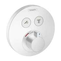 Термостат скрытого монтажа Hansgrohe ShowerSelect S на 2 клавиши, Matt White (15743700) Ірпінь