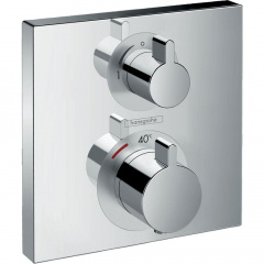 Термостат скрытого монтажа Hansgrohe Ecostat Square с запорным вентилем 1Jet, хром (15712000) Івано-Франківськ
