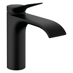 Смеситель для умывальника Hansgrohe Vivenis 110 с донным клапаном pop-up, черный матовый (75020670) Івано-Франківськ