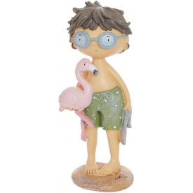 Фигурка интерьерная Boy with Flamingo 7.5x6.5x18 см Bona DP118176