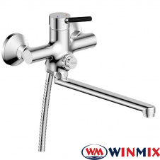 Смеситель для ванны длинный нос Winmix Premium​ "ADAM BUTTON" (Chr-006), Польша