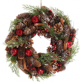 Рождественский венок 35см с натуральными шишками Bona DP114755