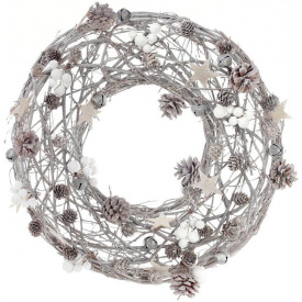 Декоративный натуральный венок Шишки на лозе диаметр Bona DP42973