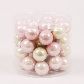 Шарики стеклянные Flora D 3 см 45 шт Розовый (44548)