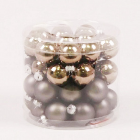 Шарики стеклянные Flora D 3 см 45 шт Коричнево-золотистый (44328)