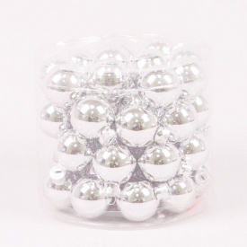 Шарики стеклянные Flora D 3 см 45 шт Серебристый (44555)