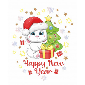 Наклейка виниловая Zatarga набор "Зайчик под елкой" размер листа М1000х1350 мм глянцевая