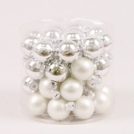 Шарики стеклянные Flora D 3 см 45 шт Серебристый (44549)