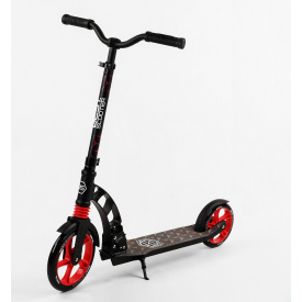 Двухколесный самокат Best Scooter колеса PU складной амортизатор 70 кг Black and red (103455)