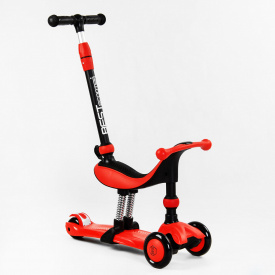 Самокат-велобег трехколесный Best Scooter колеса PU со светом 3 в 1 70 кг Red (104499)