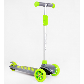 Самокат трехколесный свет деки и колес съёмный руль Best Scooter MAXI 60 кг Green and grey (114441)