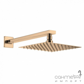 Квадратный верхний душ с кронштейном Volle Cascada R85 1586.180121 cepillado bronce бронза браш