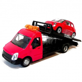 Игровой набор Bburago Автоперевозчик с машинкой Fiat Red OL32845