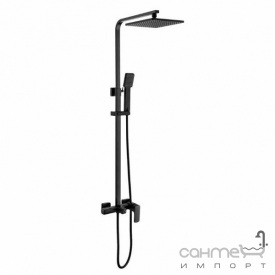 Душевая стойка с смесителем для ванны Qtap Capricorn QTCAP53103KNB матовая черная
