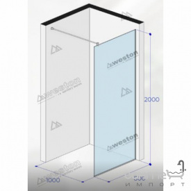 Душевая перегородка Weston WK0 1000x800x2000 polish/стекло прозрачное extra-clear