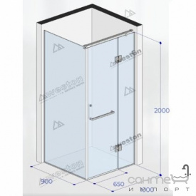 Душевая кабина Weston WK3 1000x900x2000 polish/стекло графит, ручка-полотенцедержатель