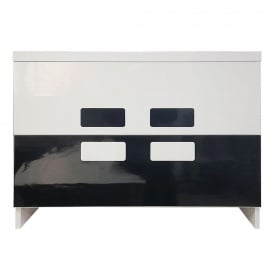 Тумба напольная Mikola-M TOKIO c HPL 3103 gloss 120 см Бело-черный