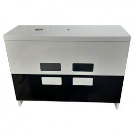 Тумба напольная Mikola-M TOKIO c HPL 3103 gloss 80 см Бело-черный