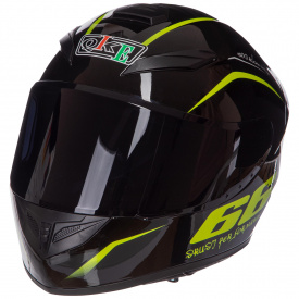 Мотошлем RXR M-3837 XL(61-62) Черный-салатовый