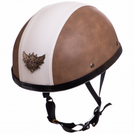 Мотошлем для чоппера Ретро-Каска KCO 202 XL(61-62) Коричневый-белый