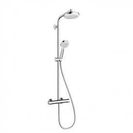 Душевая система Hansgrohe Crometta 160 Showerpipe EcoSmart 1jet 9л/мин с термостатом белый/хром (27265400)