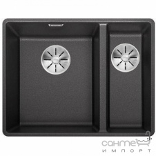 Гранитная кухонная мойка на полторы чаши Blanco Subline 340/160-F Silgranit 527161 нежный белый
