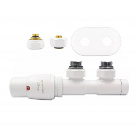 Вентиль термостатичний кутовий TWINS 50 mm, White