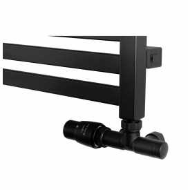 Вентиль термостатичний кутовий UNICO, Black mat (лівий)