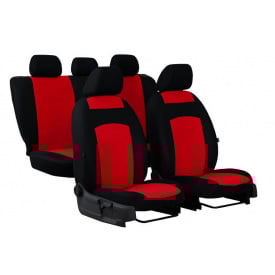 Авточехлы Seat Ibiza (2008-2017) Pok-ter Classic Plus с красной вставкой