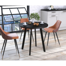 Стіл обідній Лерой Loft-Design круглий D-80 см венге-чорний