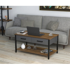 Журнальний столик L-6 Loft-design 920х500х450 мм із ящиками горіх-модена Буча