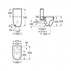 Унитаз напольный ROCA Meridian-N Rimless A34224L000 Київ