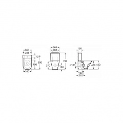 Компакт Gap Square Rimless з кришкою soft-close A34273A000+A341470000+A801732001 Roca Львів