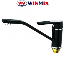 Смеситель для кухни елка на на гайке 25см Winmix Premium Tiger Black (черный) (Chr-555), Польша