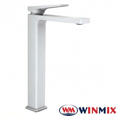 Смеситель для умывальника высокий Winmix Premium "Grog White High (белый)" (Chr-001), Польша