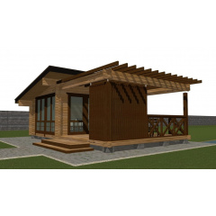 Беседка деревянная Modern Gazebo 011 в современном стиле 8,0х5,0м от производителя Thermowood Production Черкаси