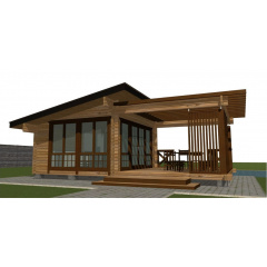 Беседка деревянная Modern Gazebo 011 в современном стиле 8,0х5,0м от производителя Thermowood Production Черкаси