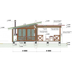 Беседка деревянная Modern Gazebo 011 в современном стиле 8,0х5,0м от производителя Thermowood Production Черкаси