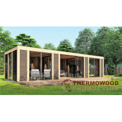 Современная закрытая беседка 10,3х3,5м с панорамным остеклением Modern Gazebo 017 Thermowood Production Чугуев