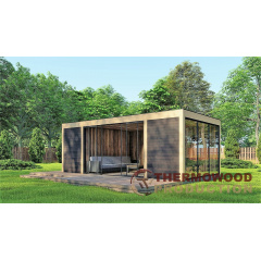 Современная беседка 8,5х3,5м Modern Gazebo 23 с системой раздвижного панорамного остекления Thermowood Ворожба