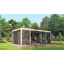 Современная беседка 8,5х3,5м Modern Gazebo 23 с системой раздвижного панорамного остекления Thermowood Ворожба