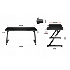Комп'ютерний стіл HUZARO HERO 2.5 BLACK Київ