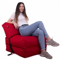 Бескаркасное кресло раскладушка Tia-Sport 180х70 см красный (sm-0666) Доманёвка