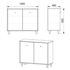 Комод Компанит 20 Бук (100х40х82 см) Запорожье